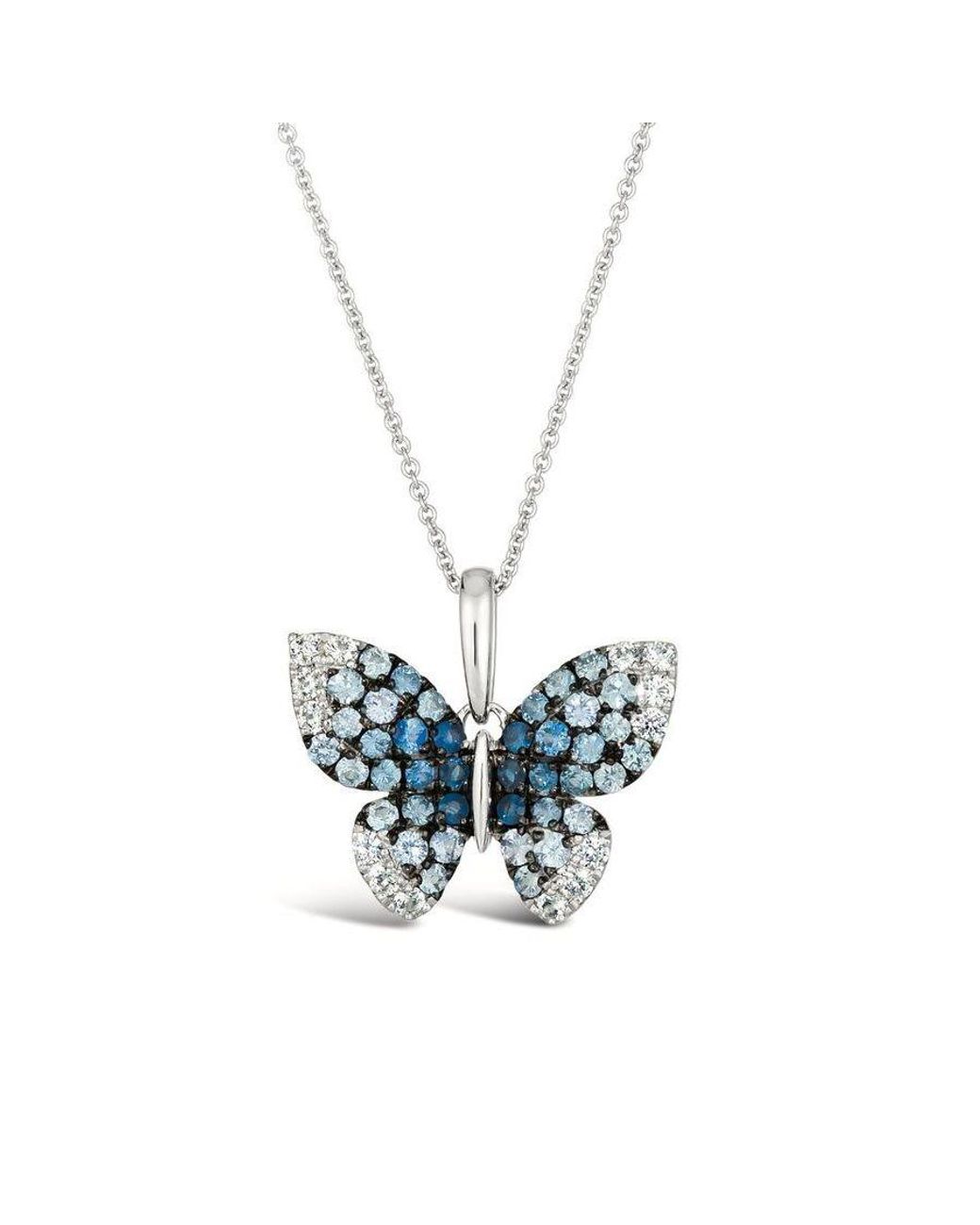 Le Vian White Ladies Blueberry Ombre Butterfly Pendant Necklace Set for men