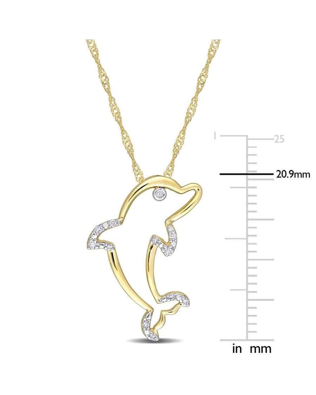 Amour Metallic Diamond Accent Dolphin Pendant With Chain for men
