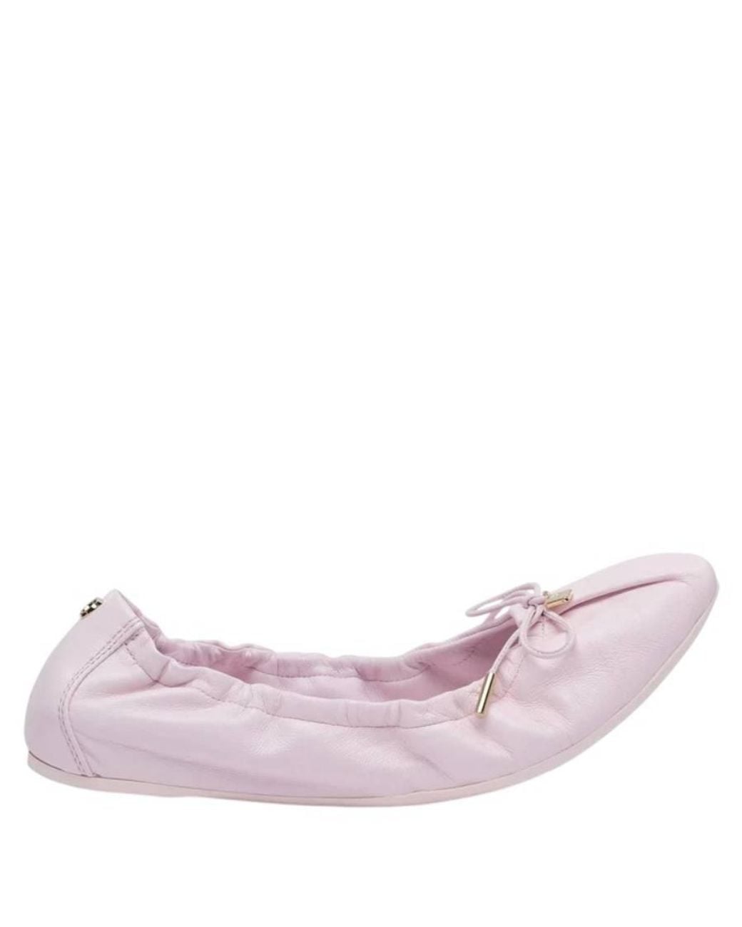 Ferragamo Pink Bow Detail Elasticated Ballet Flats