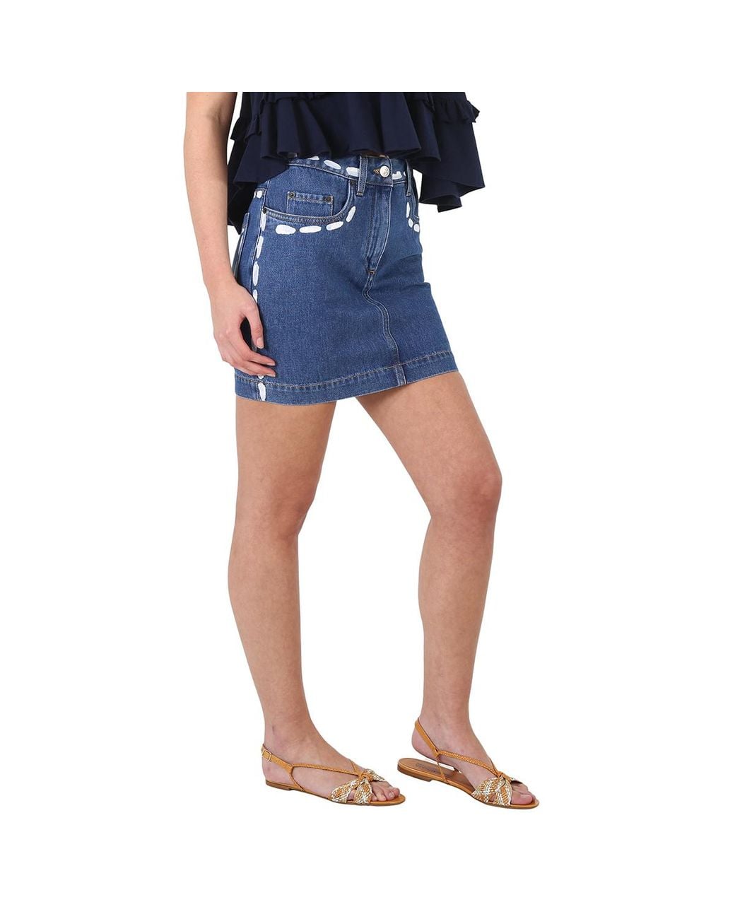 Moschino Blue Ladies Cotton Denim Mini Skirt, Brand Size 38 (Us