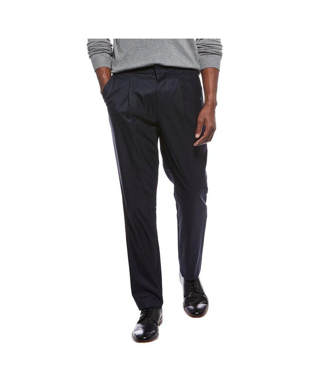 Brunello Cucinelli Blue Dark Wool Trousers, Brand Size 52 (Us for men