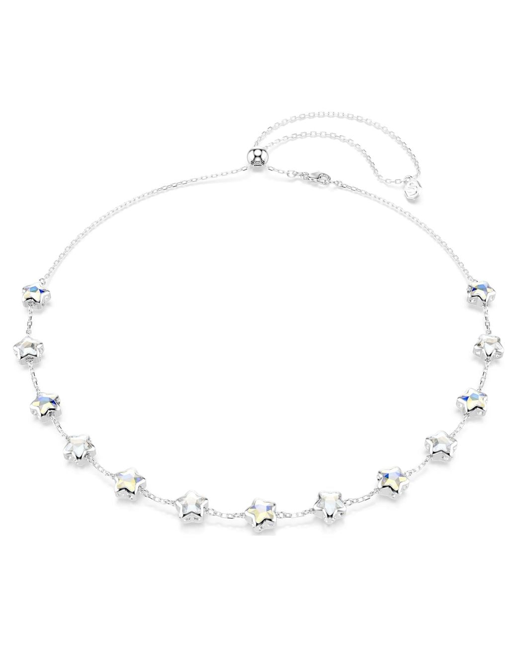 Swarovski Metallic Chroma Mixed Cuts, Star, Rhodium Plated Necklace for men