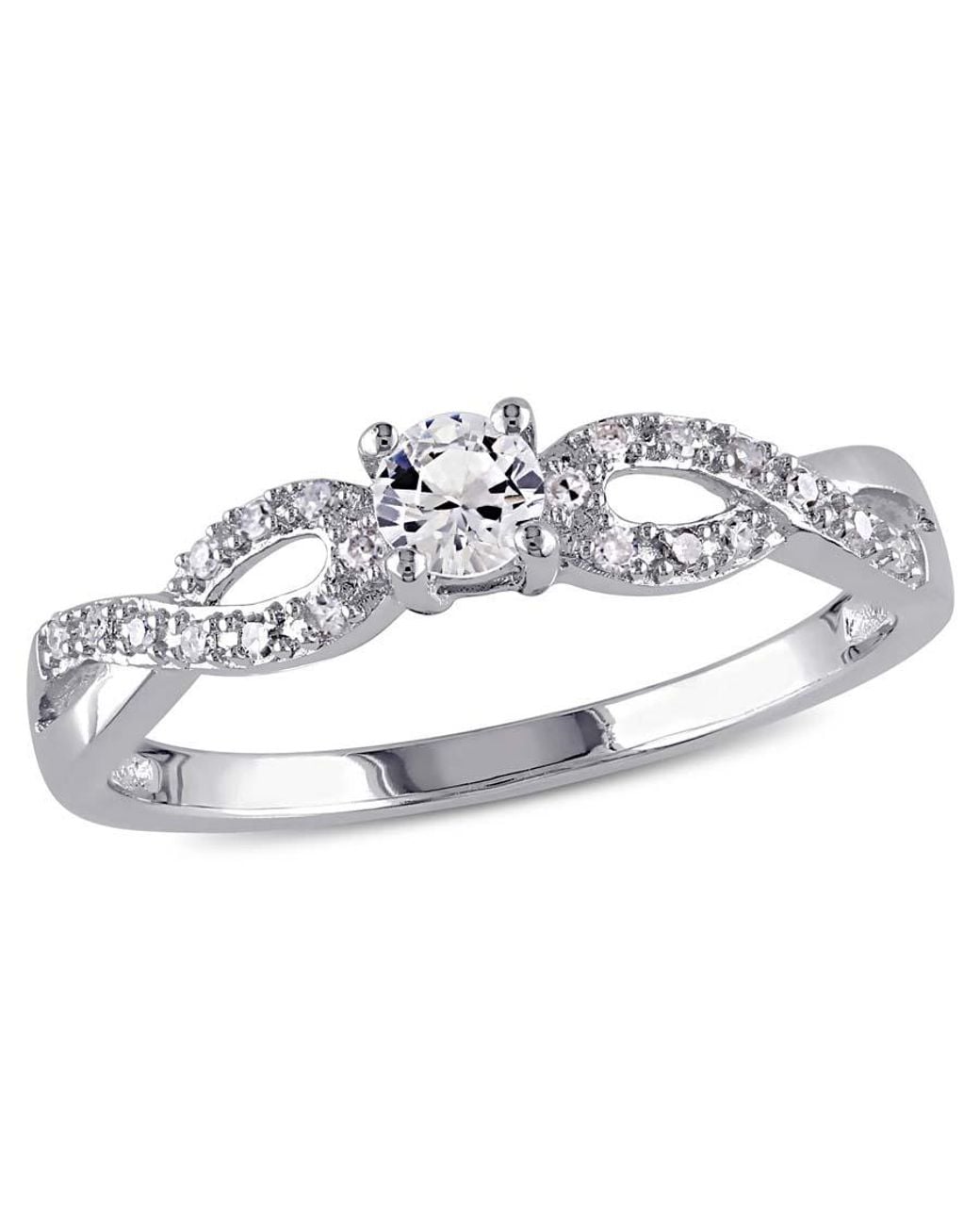 Amour Metallic 1/10 Ct Tw Diamond And Created Sapphire Infinity Ring for men