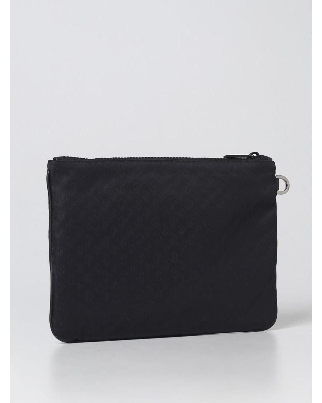 Jimmy Choo Black Derek-N Jc Embossed Nylon Clutch for men