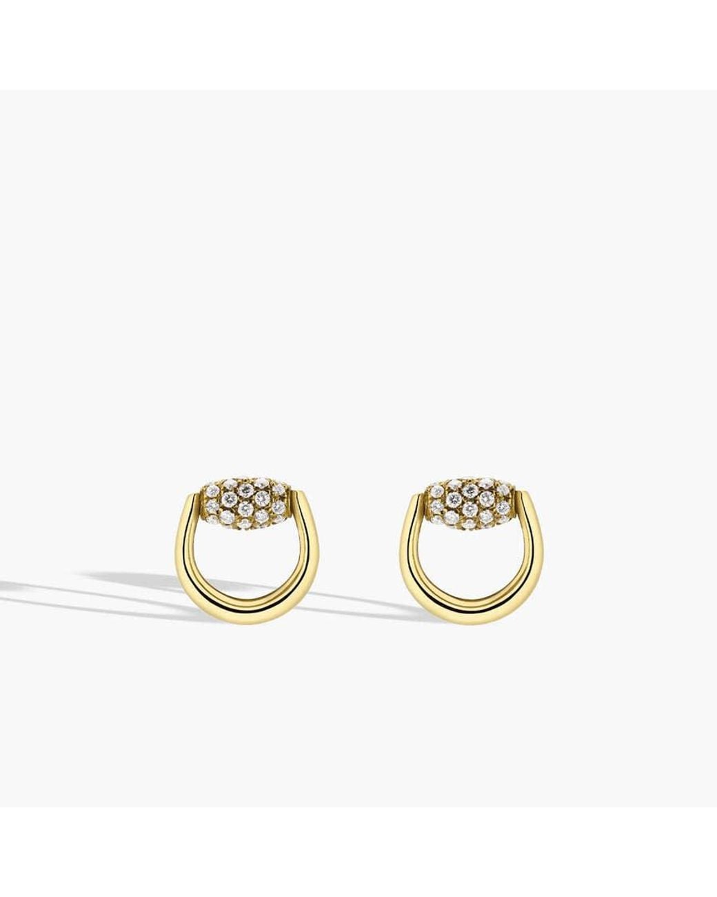 Gucci Metallic Horsebit Demi Pave Stud Earrings for men