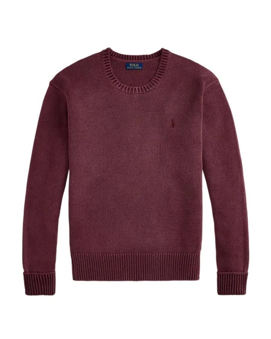 Polo Ralph Lauren Purple Garment-Dyed Cotton Sweater for men