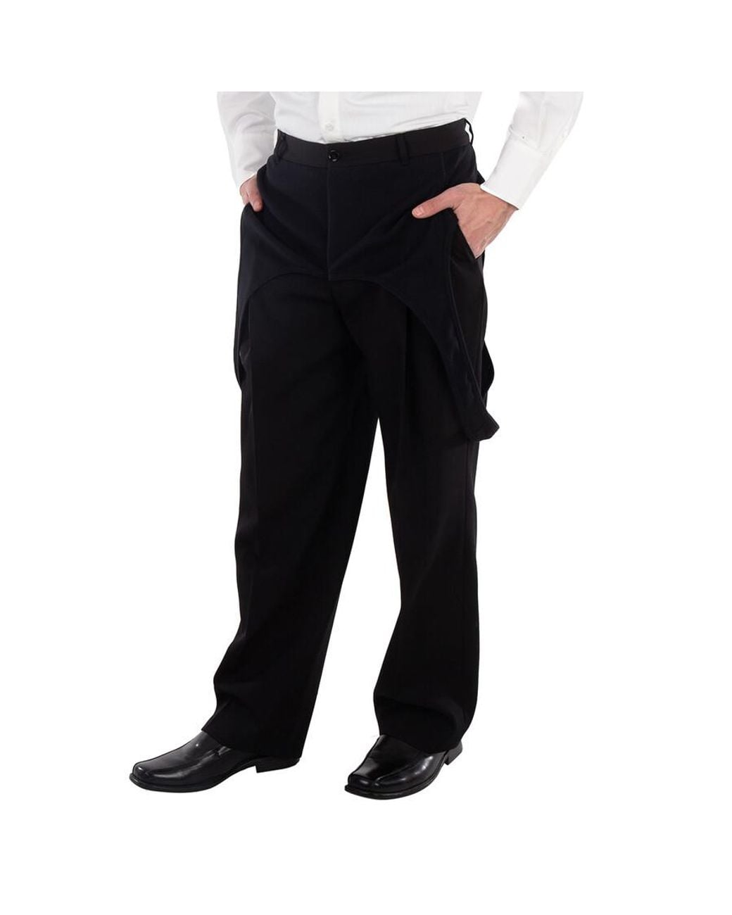 Burberry Black Panel Detail Wool Tailored Trousers, Brand Size 48 (Waist for men