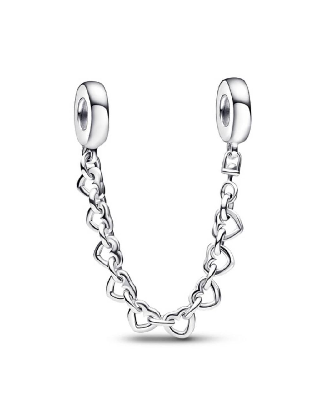 Pandora Metallic Ladies Linked Hearts Safety Chain for men