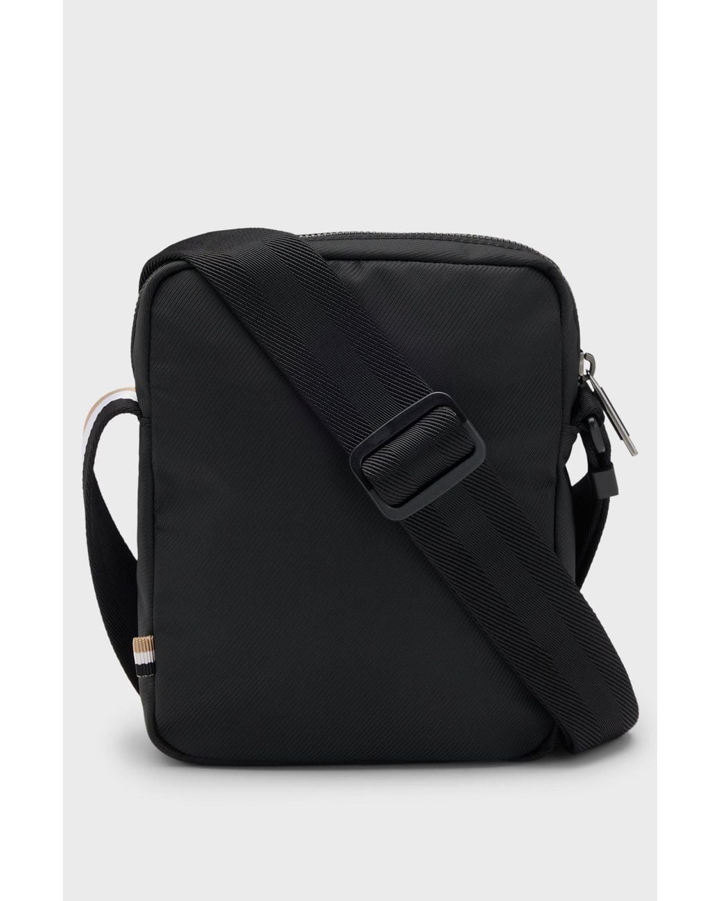 Boss Black Textured Logo Crossbody Bag for men