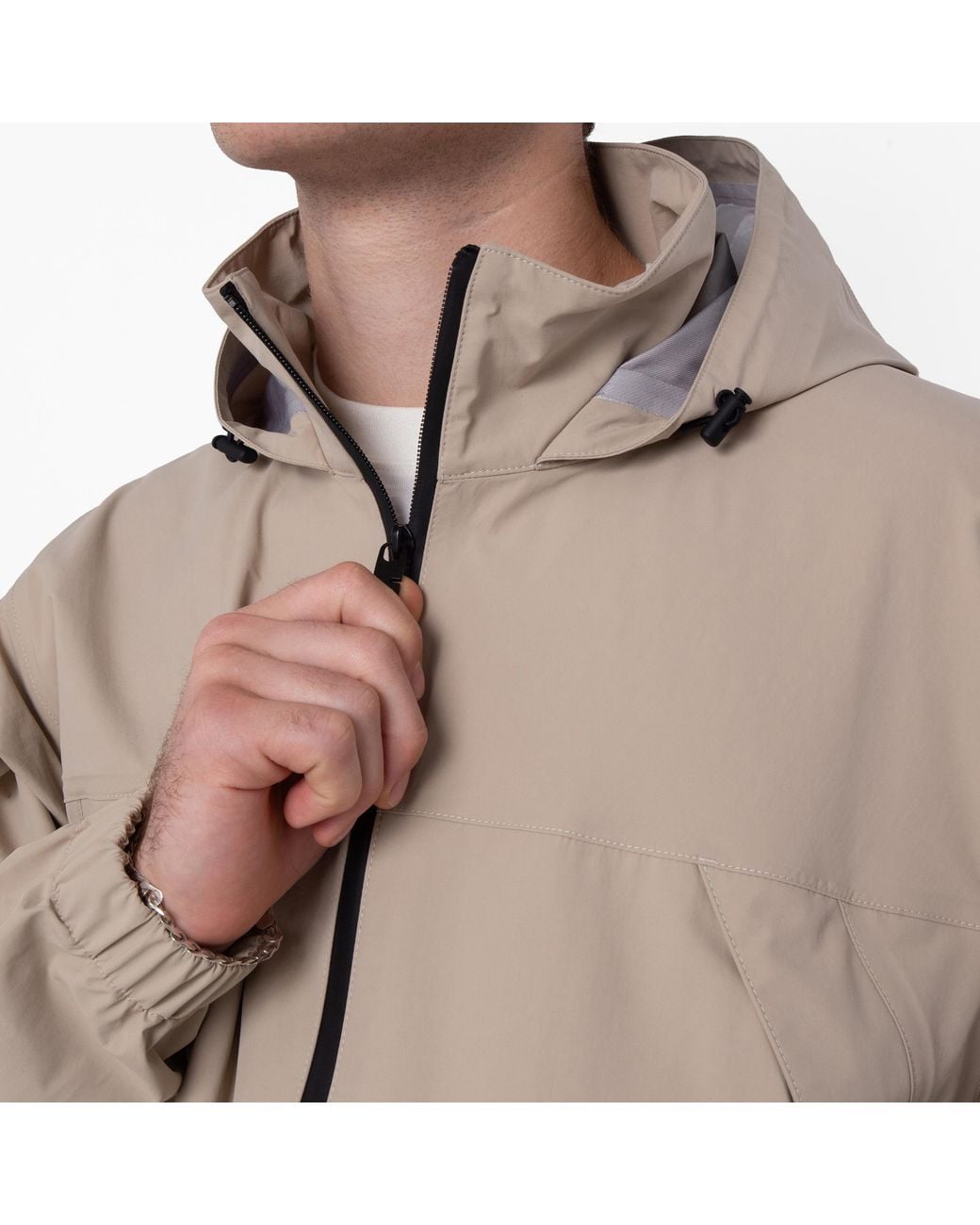 Burberry Natural Horsehead Rubber Logo Hooded Jacket for men