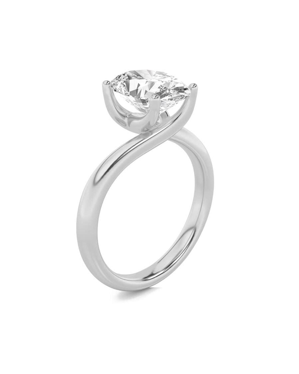 Mure And Co White 2Ctw Oval Shaped Lab Grown Diamond (F/Vs) Bypass Shank Engagement Ring for men