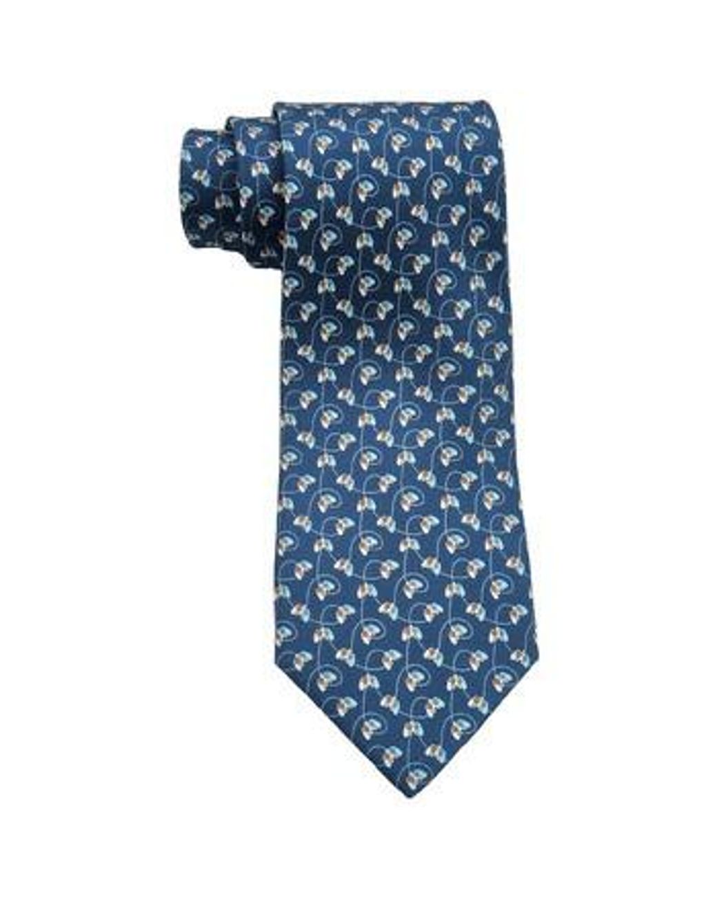 Ferragamo Blue Video Game Print Silk Tie for men