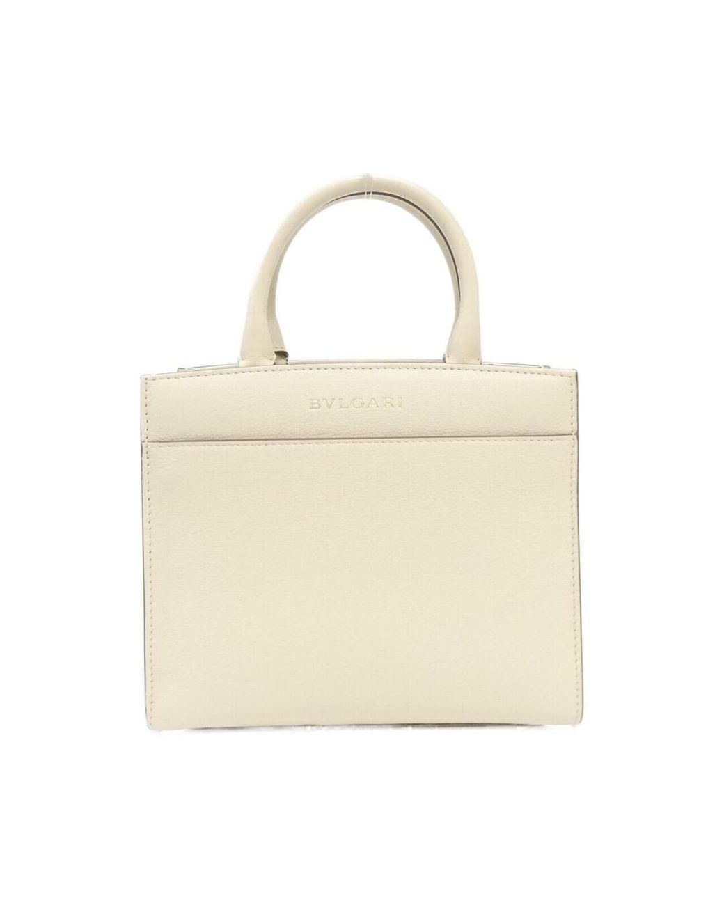 BVLGARI Natural Leather Logo Tote Bag for men
