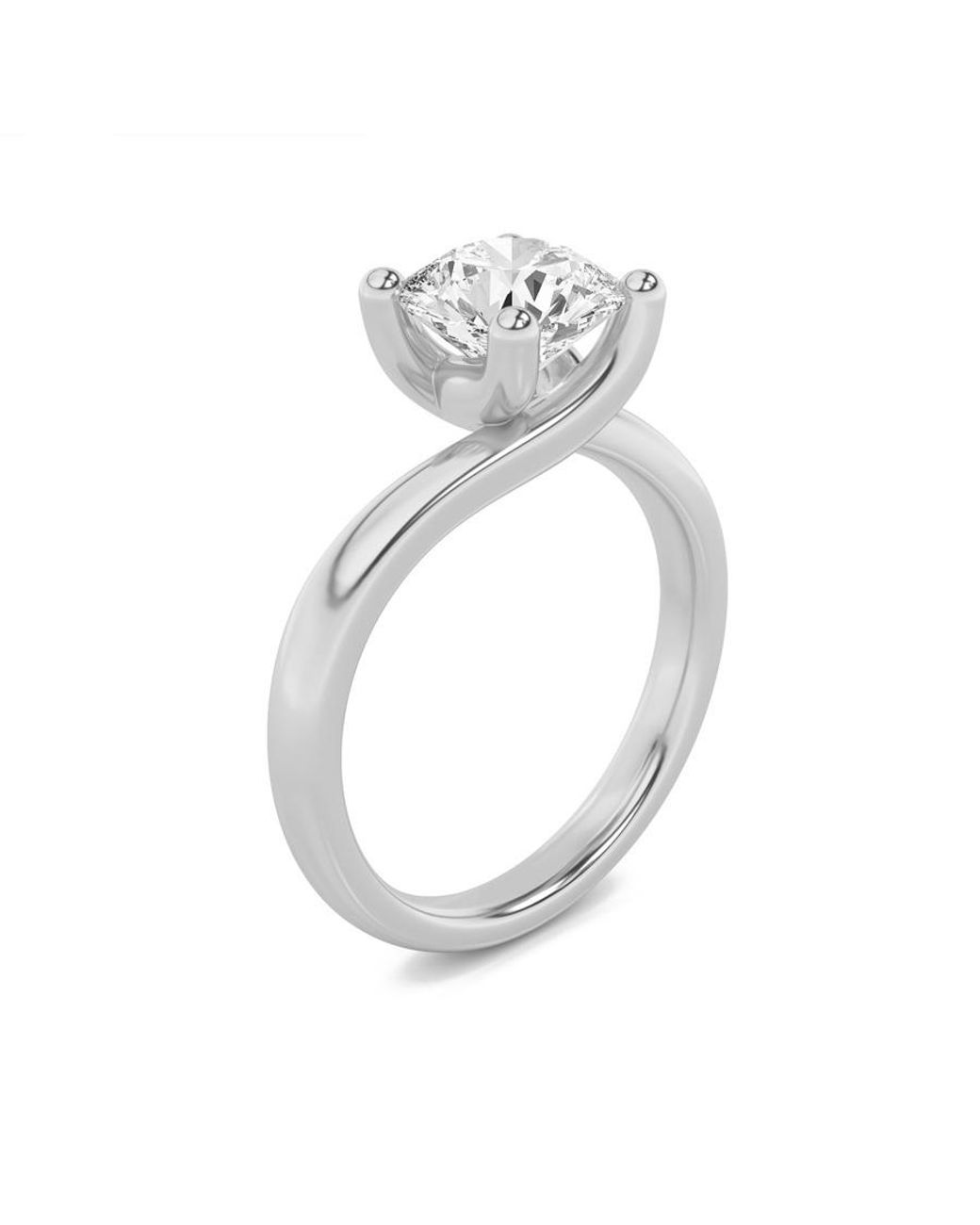 Mure And Co Metallic 1Ctw Round Shaped Lab Grown Diamond (F/Vs) Bypass Shank Engagement Ring for men