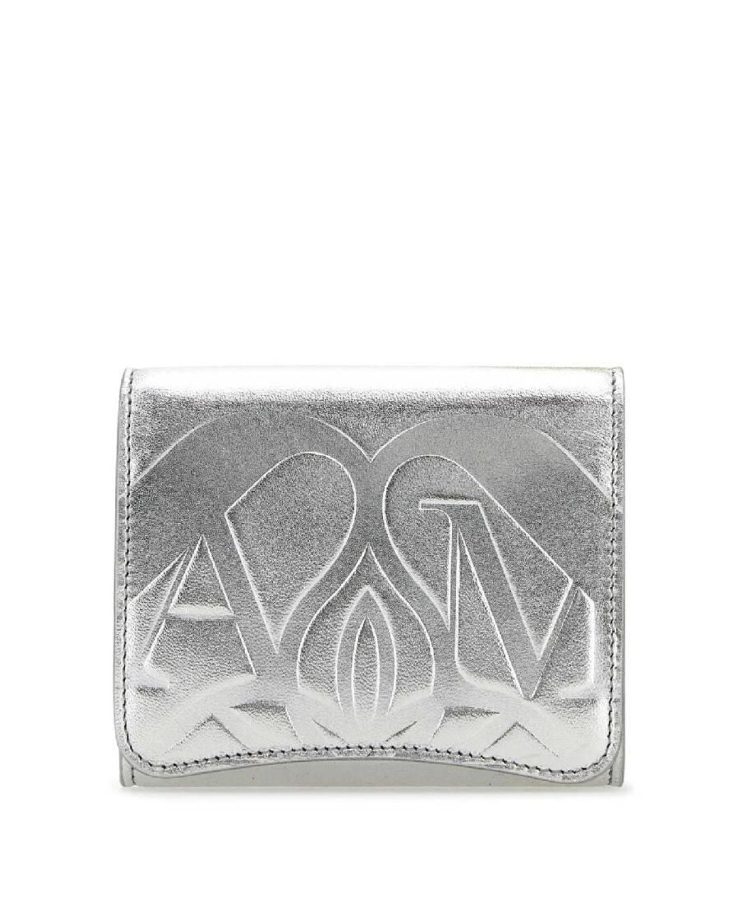 Alexander McQueen Gray Logo-Detailed Leather Wallet