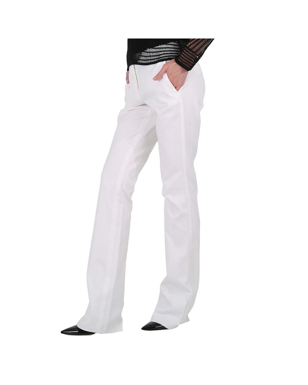 Roberto Cavalli White High Waisted Flared Trousers, Brand Size 38 Us for men