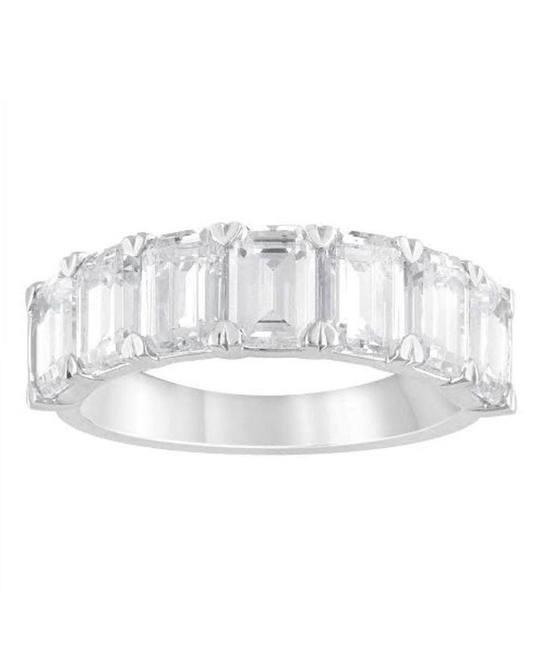 Brilliant Diamond Metallic 5 Carat Emerald Lab Grown Diamond Wedding Band for men