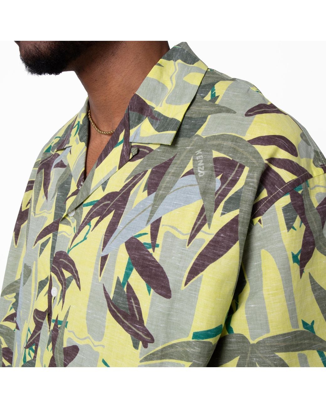 KENZO Green Chiku-Rin Camo Hawaiian Shirt for men