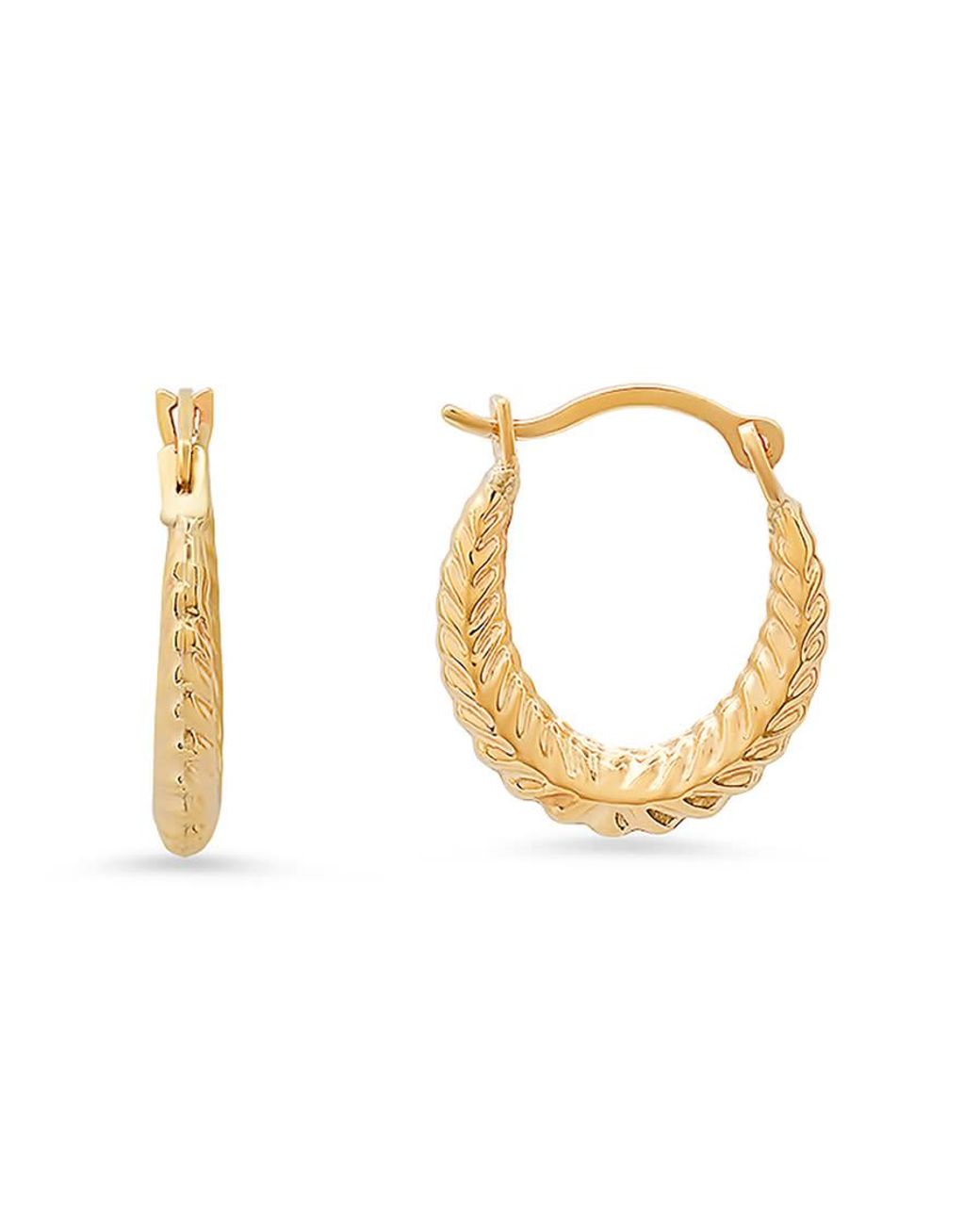 Kylie Harper Metallic 10K Floral U Shaped 15Mm Huggy Hoop Earrings for men