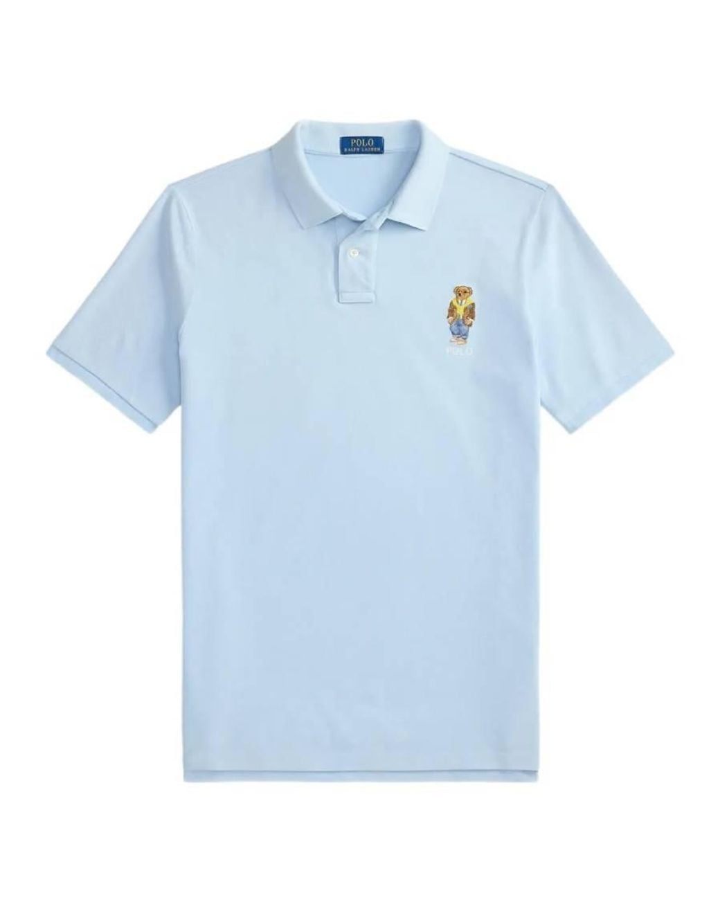 Polo Ralph Lauren Blue Polo Bear Mesh Polo Shirt for men