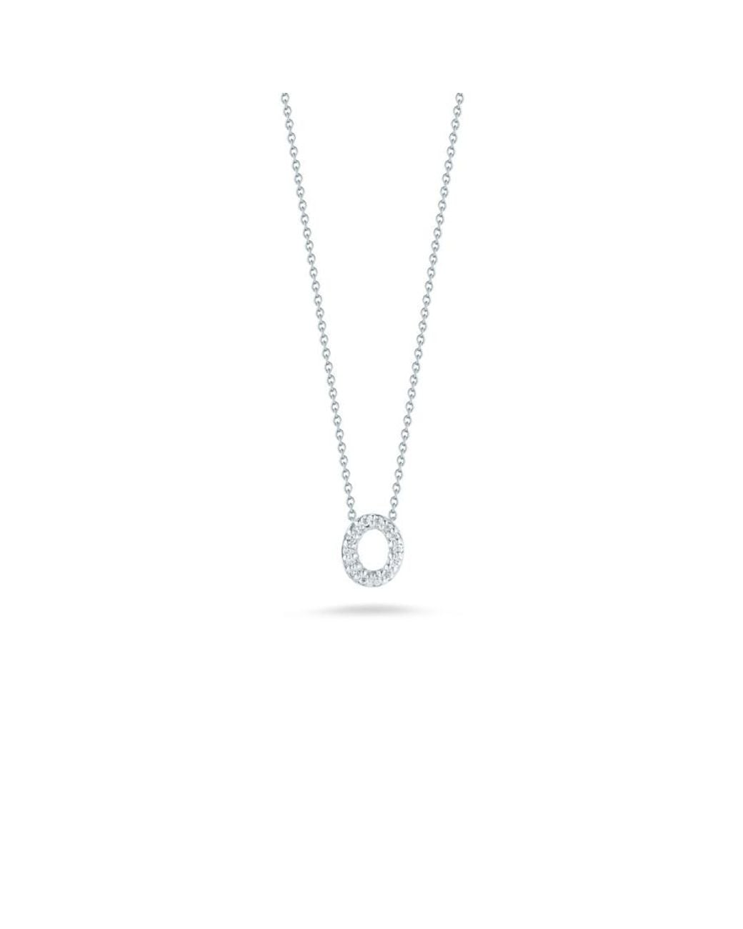 Roberto Coin Metallic Tiny Treasures Diamond Love Letter Necklace O 18K 001634Awchxo for men