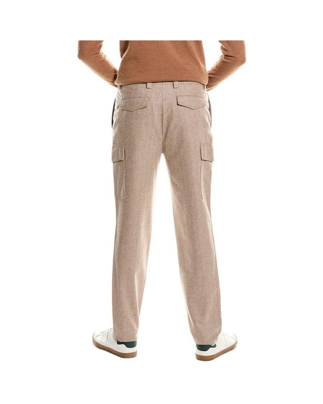 Brunello Cucinelli Natural Wool Cargo Trousers, Brand Size 60 (Us for men