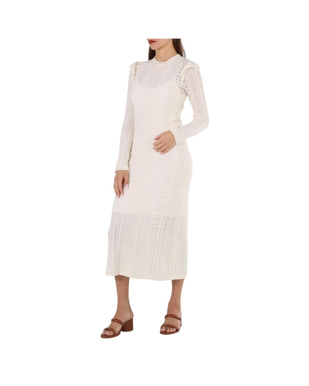 Chloé Pink Ladies Snow Wool Cash Knit Dress