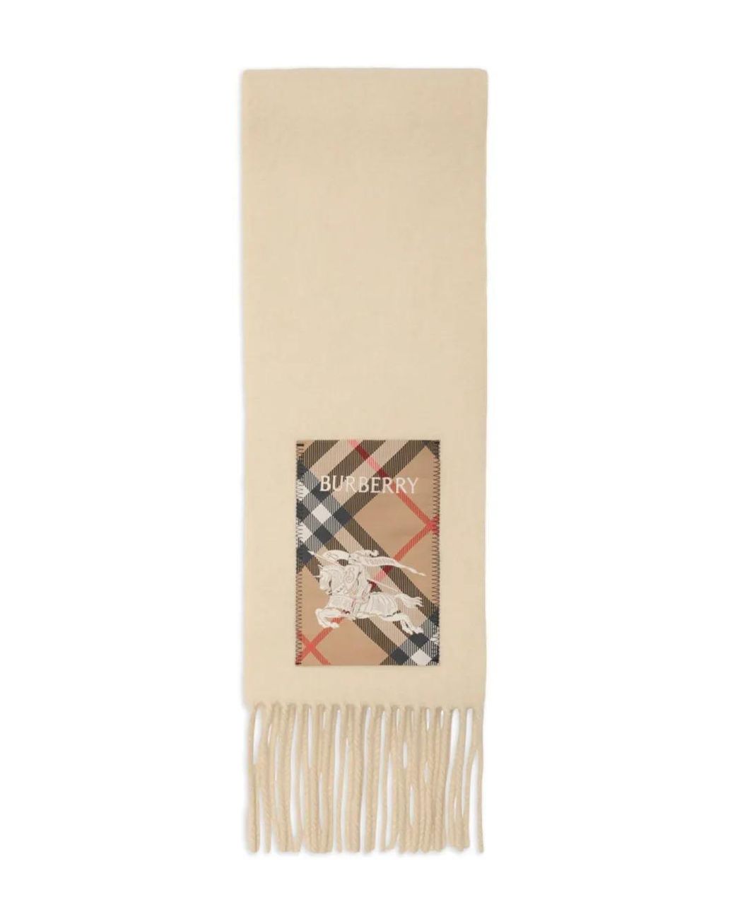 Burberry Natural Check Label Cashmere Scarf for men