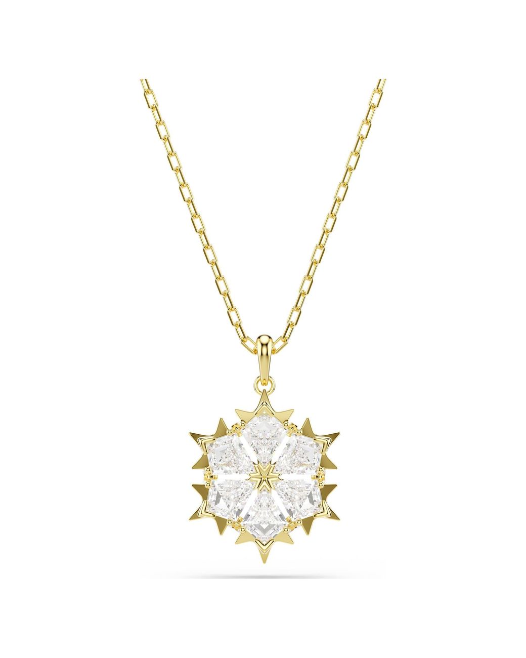 Swarovski Metallic Magic Pendant, Mixed Cuts, Snowflake, 18K Finish