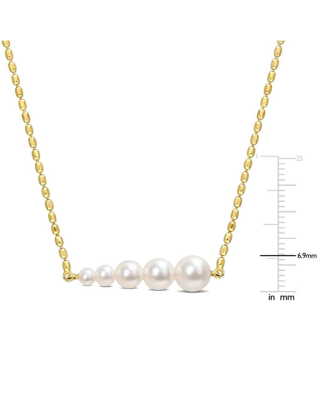 Amour Metallic Freshwater Cultured Pearl Graduated Bar Necklace for men