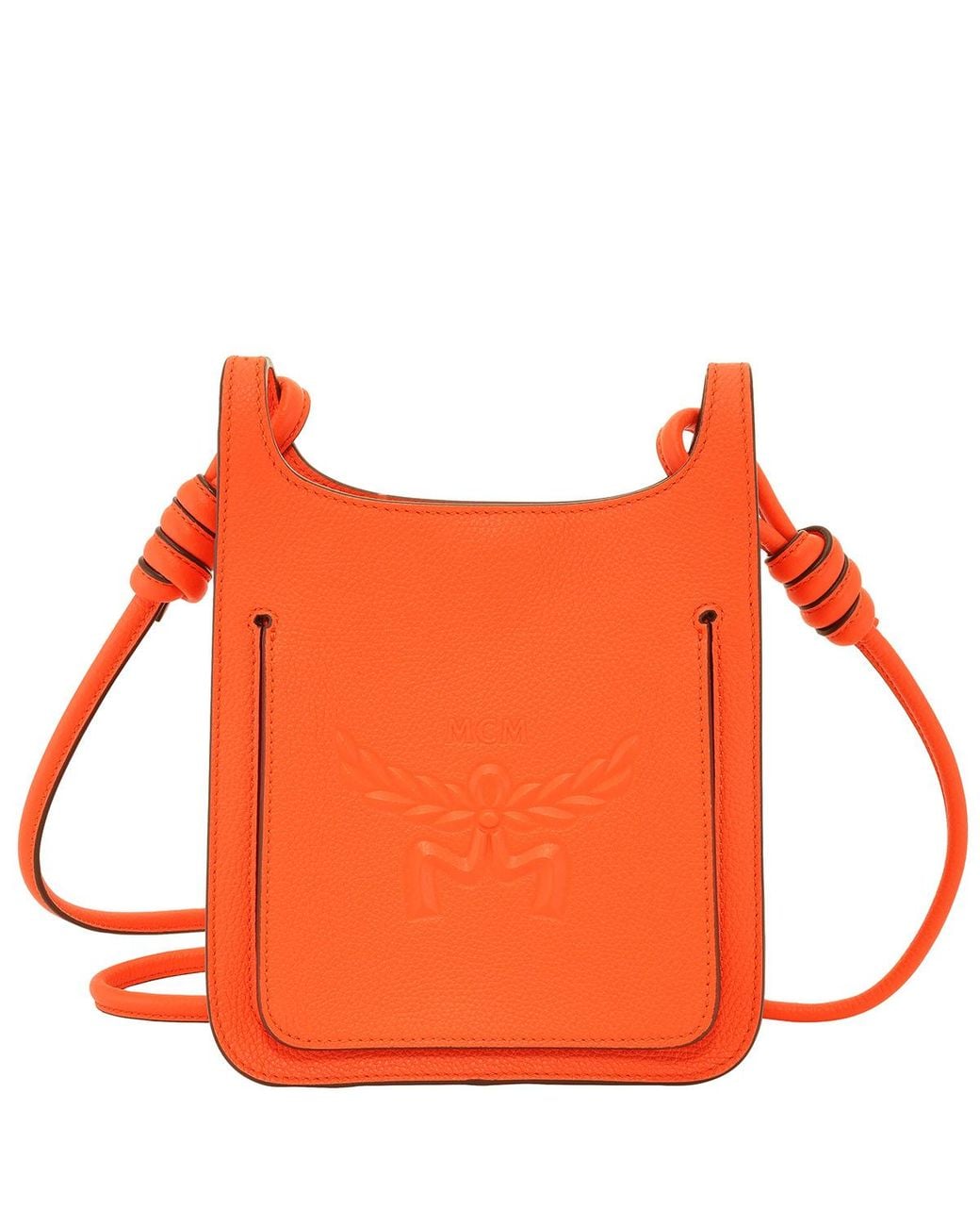 MCM Orange Mini Himmel Hobo Crossbody Bag