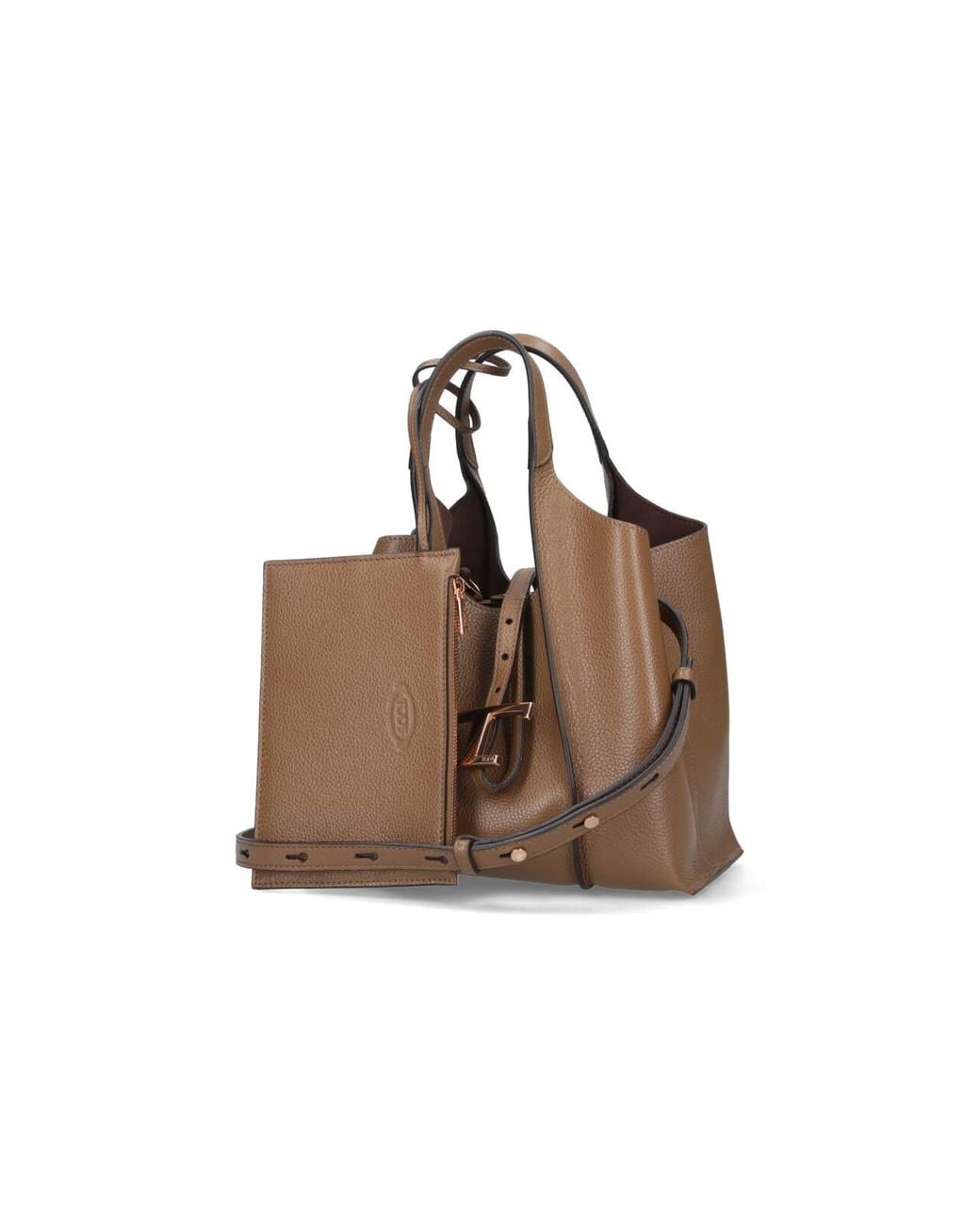 Tod's Brown T Timeless Mini Bag
