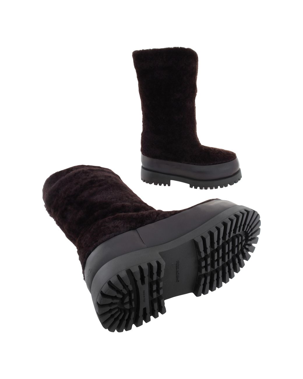 Ferragamo Black Deena Fur Platform Boots