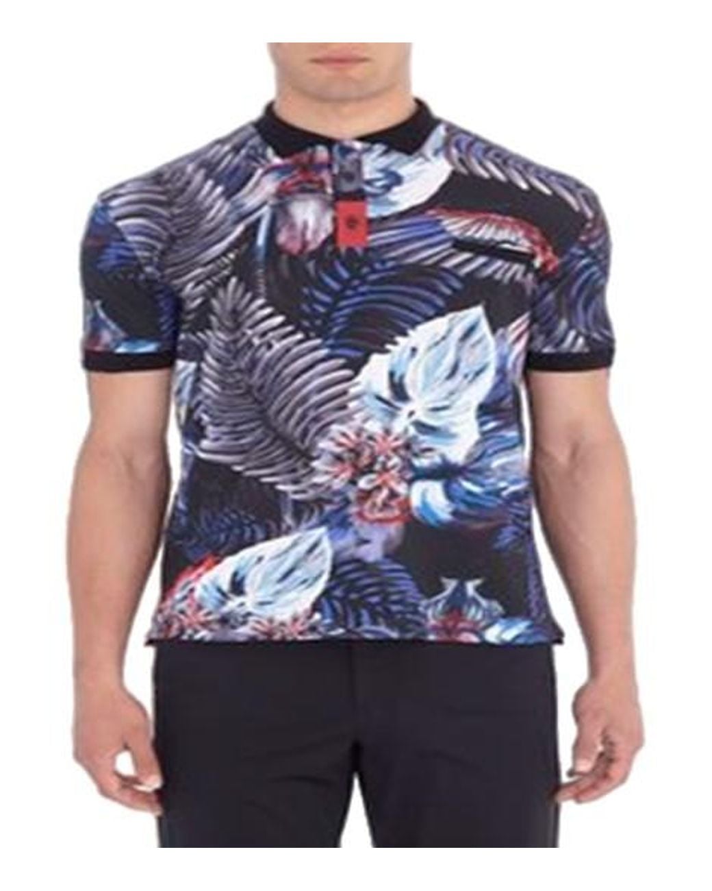 Roberto Cavalli Blue Short Sleeve Cotton Polo Shirt for men