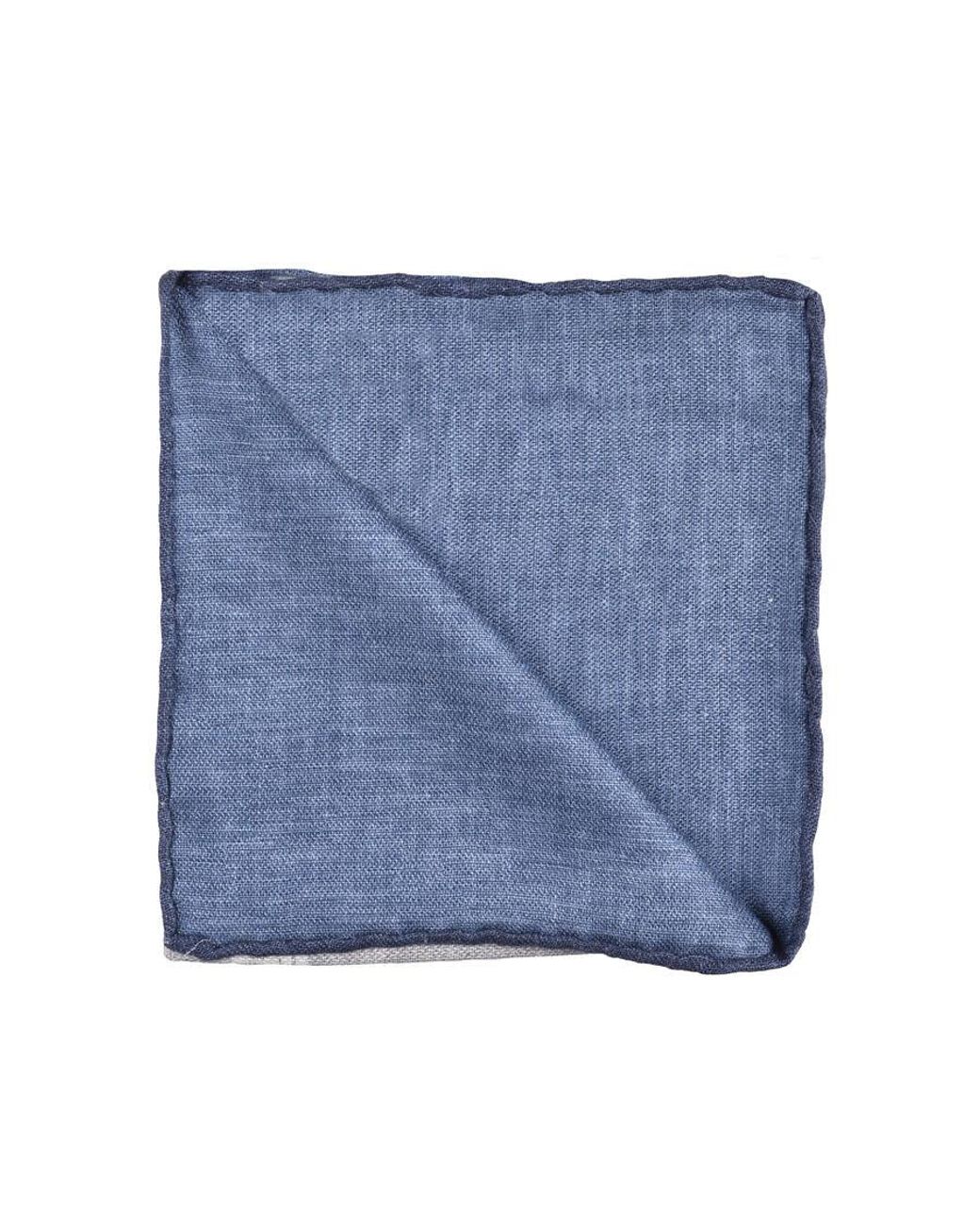 Brunello Cucinelli Blue And Patterned Pocketsquare, One Size for men