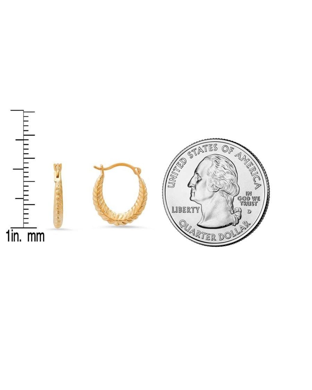 Kylie Harper Metallic 10K Floral U Shaped 15Mm Huggy Hoop Earrings for men