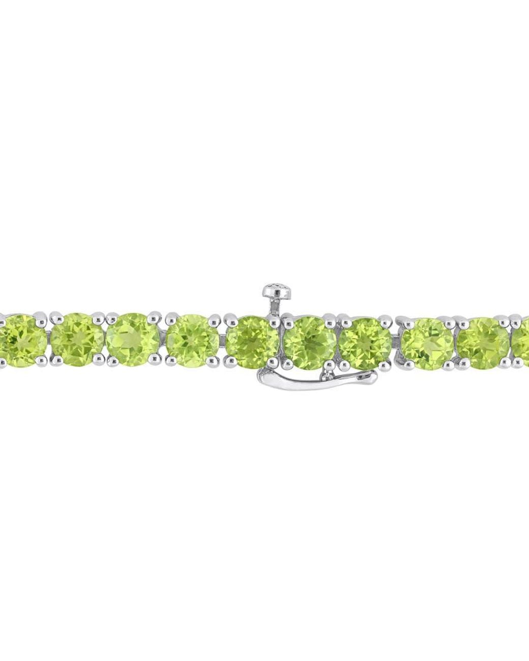 Amour Green 19 5/8 Ct Tgw Peridot Tennis Bracelet for men
