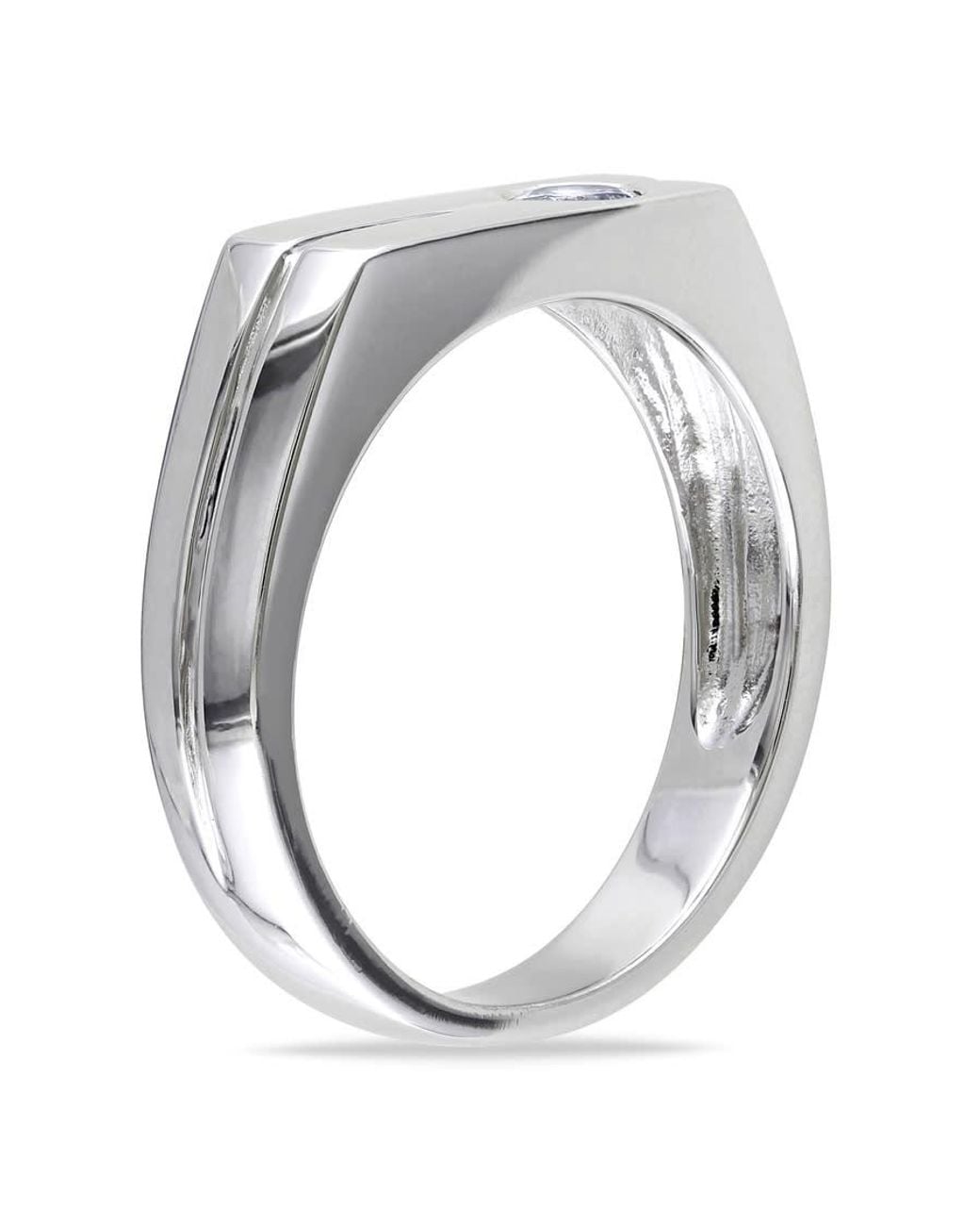Amour Metallic Bezel Set Sapphire Ring for men