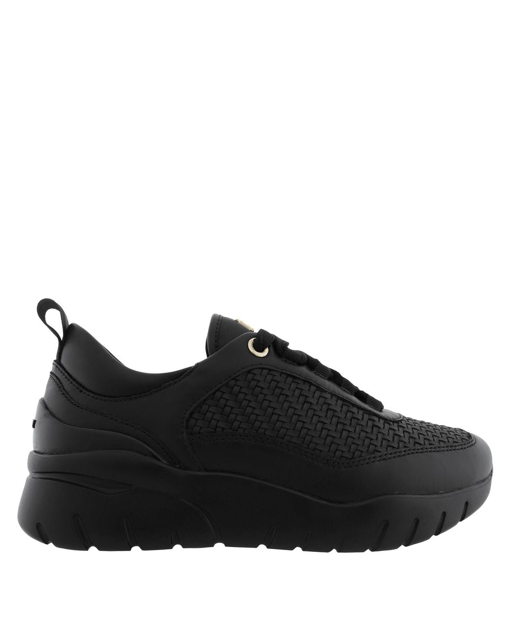 Bally Black Biara Woven Leather Low-Top Sneakers, Brand Size 35 Us Size 4.5