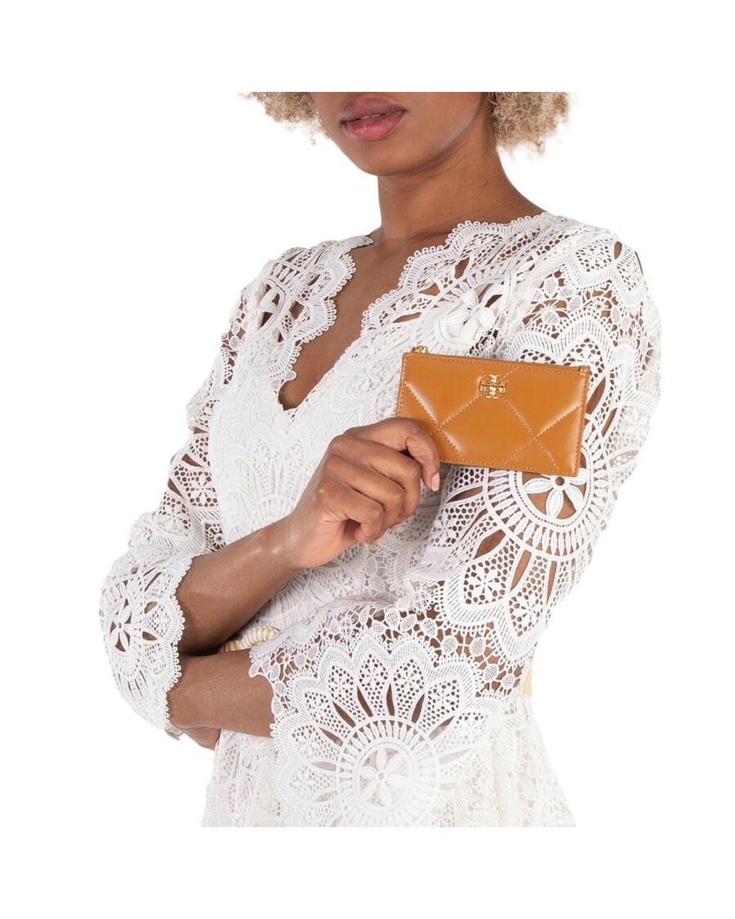 Tory Burch Brown Card-Holder With Double T Detail