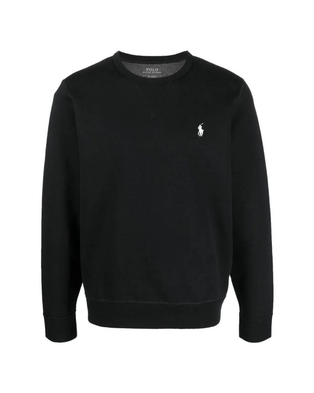 Polo Ralph Lauren Black Double-Knit Polo Pony Sweatshirt for men