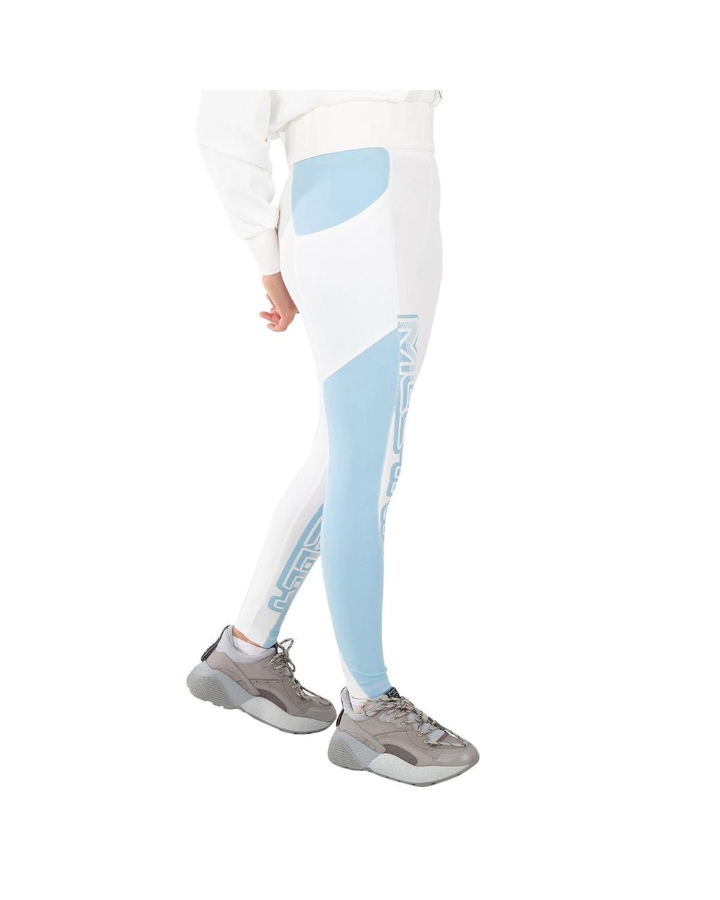Stella McCartney Blue Scuba Logo Print Leggings, Brand Size 34 (Us