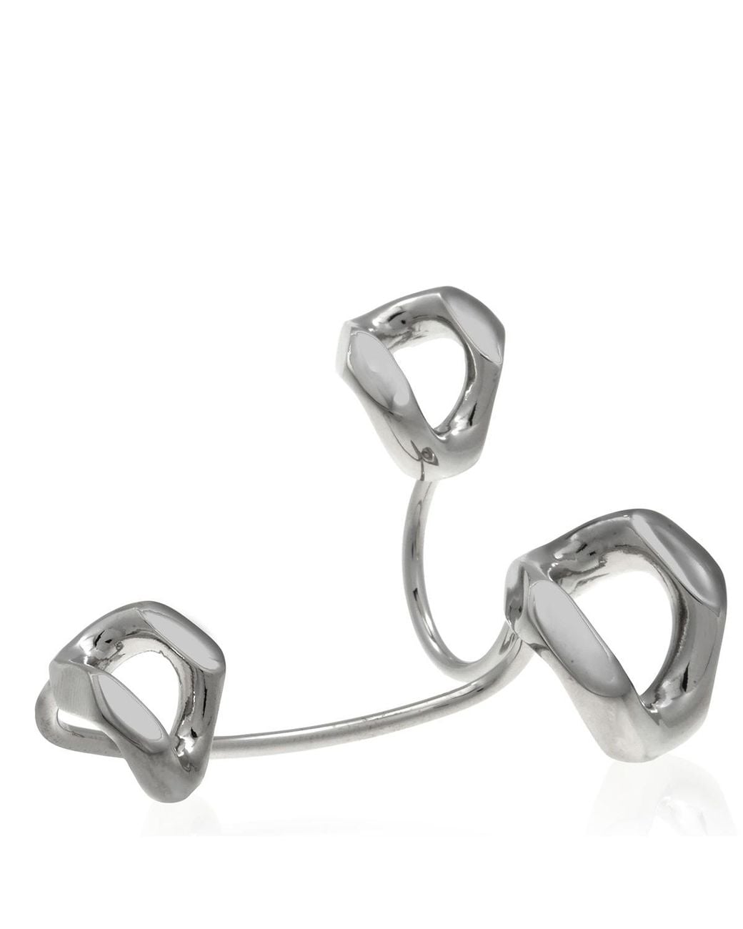 Burberry Metallic Chain Link Palladium-Plated Trio Ring for men