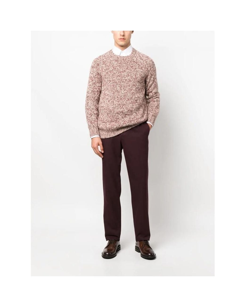 Brunello Cucinelli Pink Marled Crewneck Knit Sweater, Brand Size 52 (Us for men