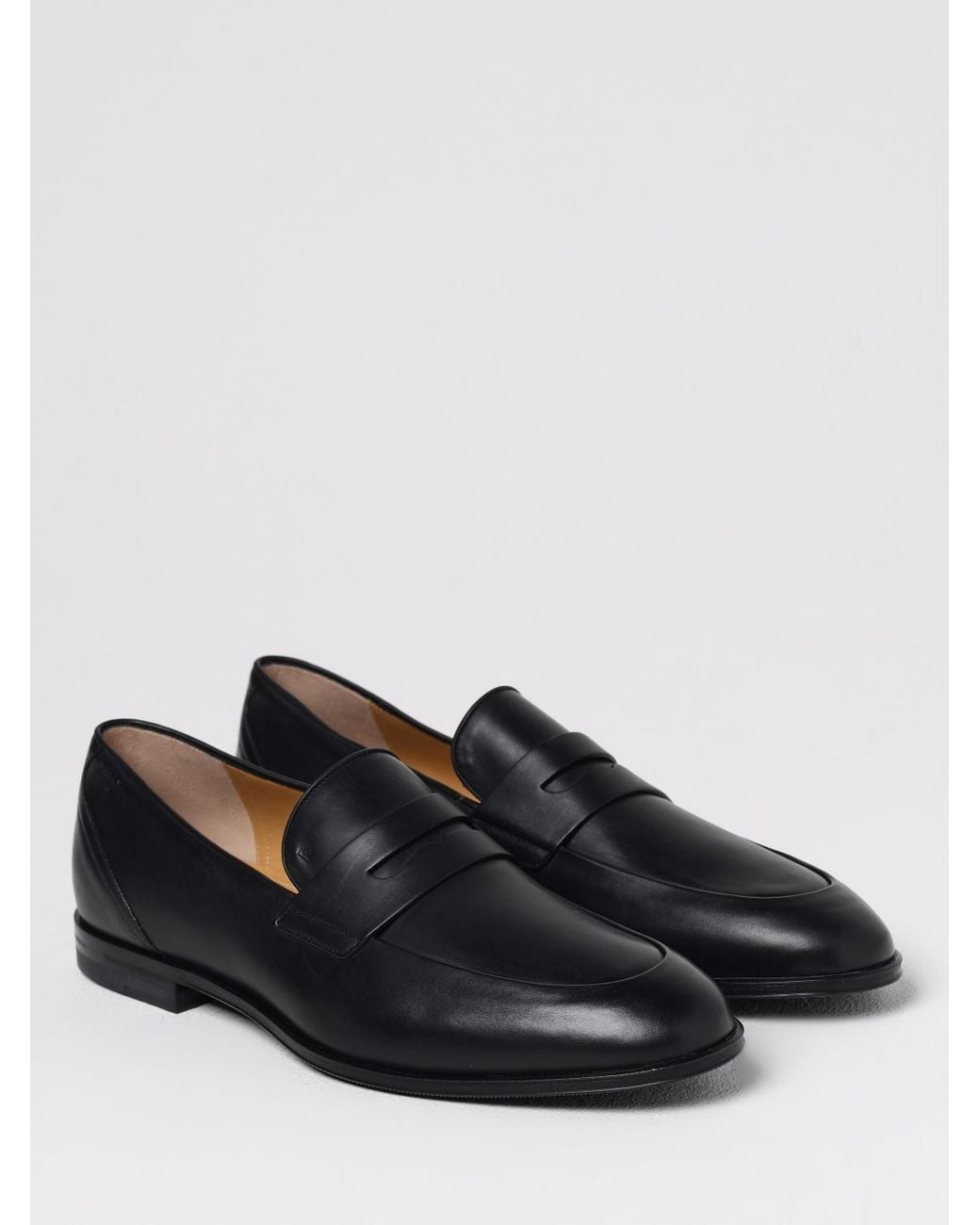 Bally Black Windsor Leather Penny Loafers, Brand Size 5 Us for men
