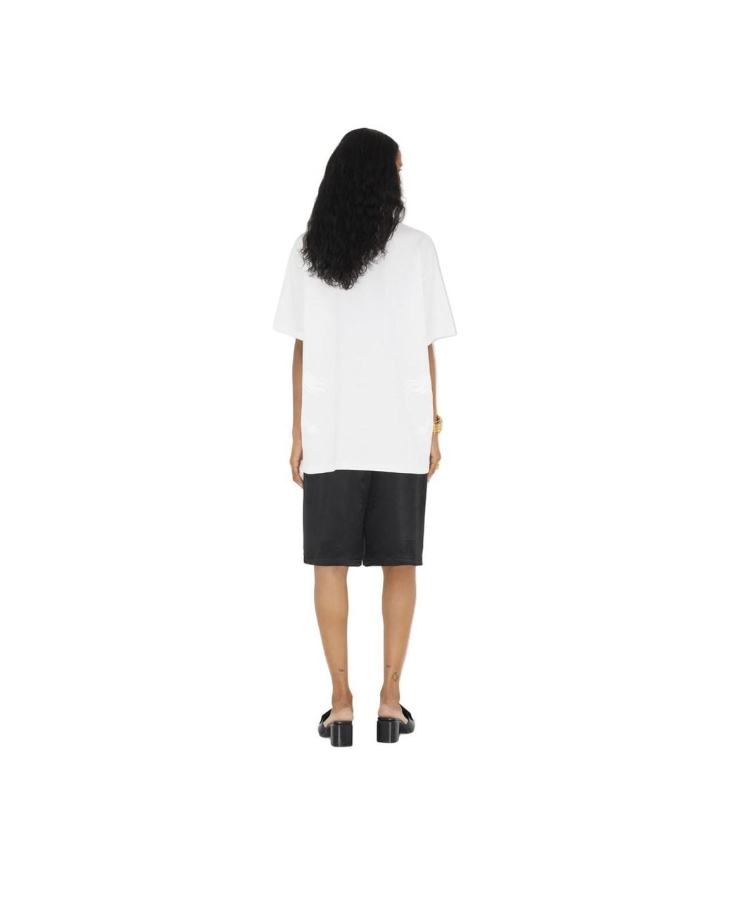 Burberry White Ekd Print Cotton T-Shirt for men