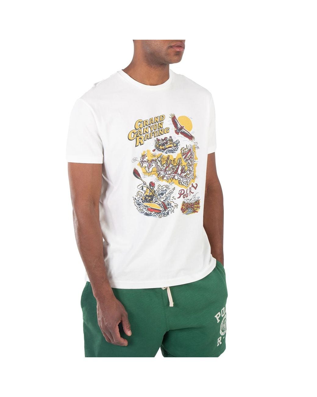 Polo Ralph Lauren White Grand Canyon Graphic Classic-Fit T Shirt for men