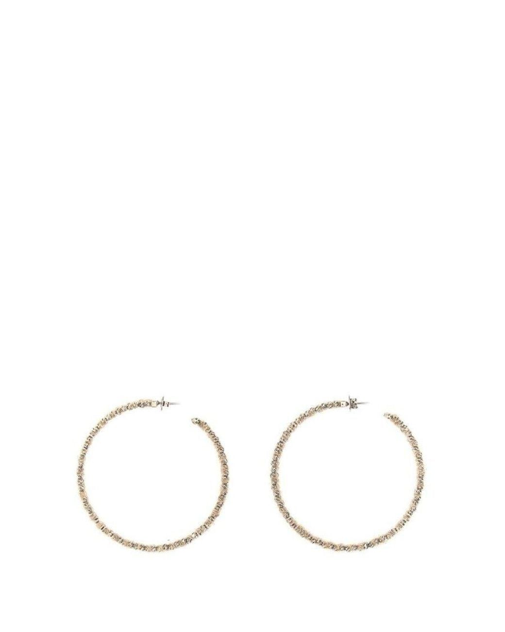 Brunello Cucinelli Metallic Twisted Hoop Earrings, Size for men