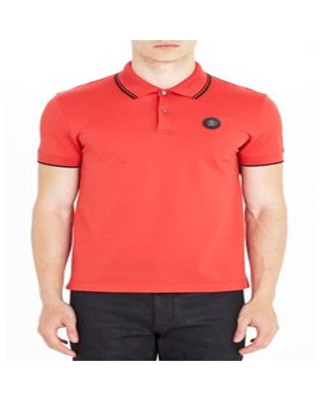 Roberto Cavalli Red Rc Logo Badge Polo Shirt for men