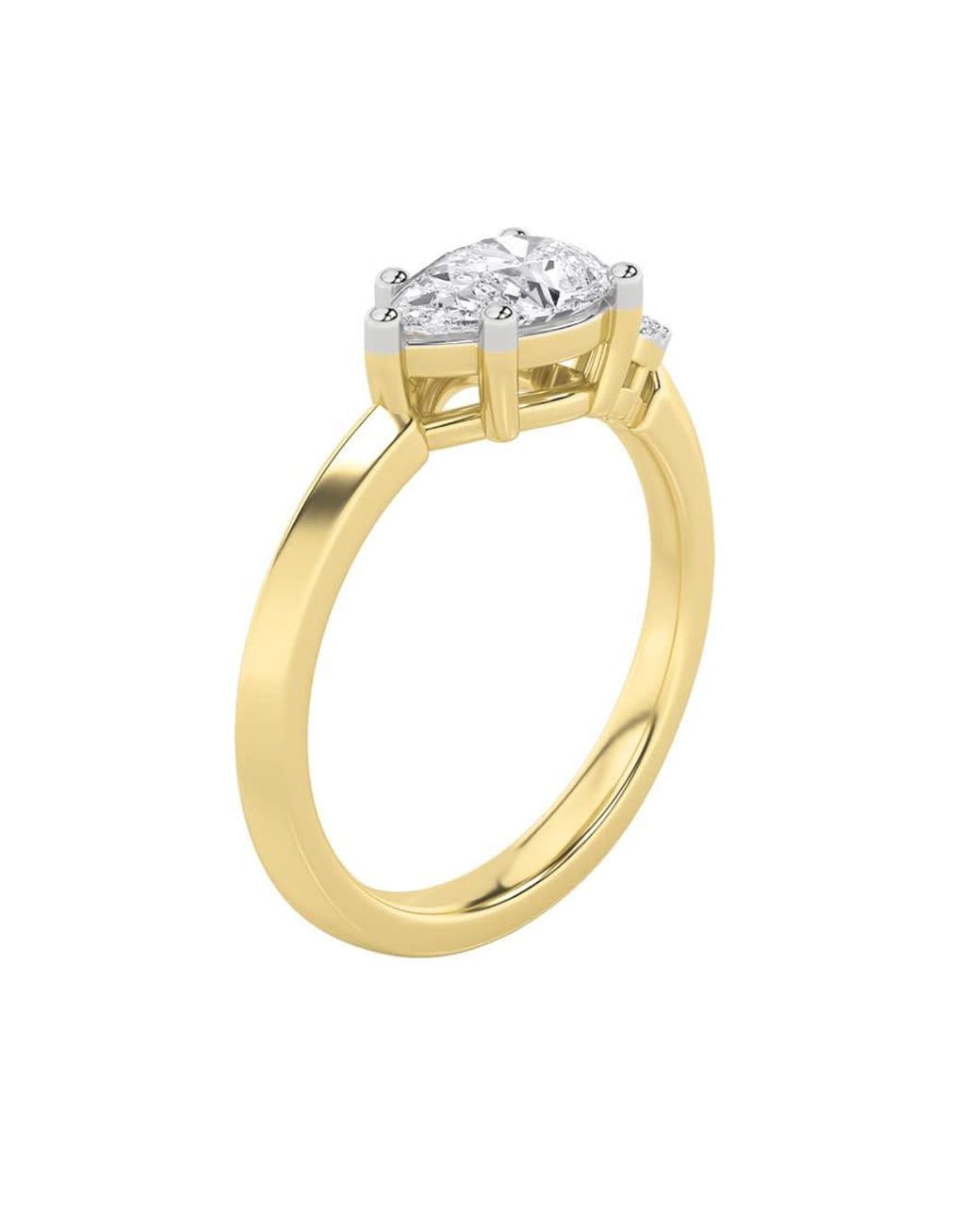 Mure And Co Metallic 1Ctw Pear Shaped Lab Grown Diamond (F/Vs) East West Fashion Ring for men